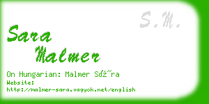 sara malmer business card